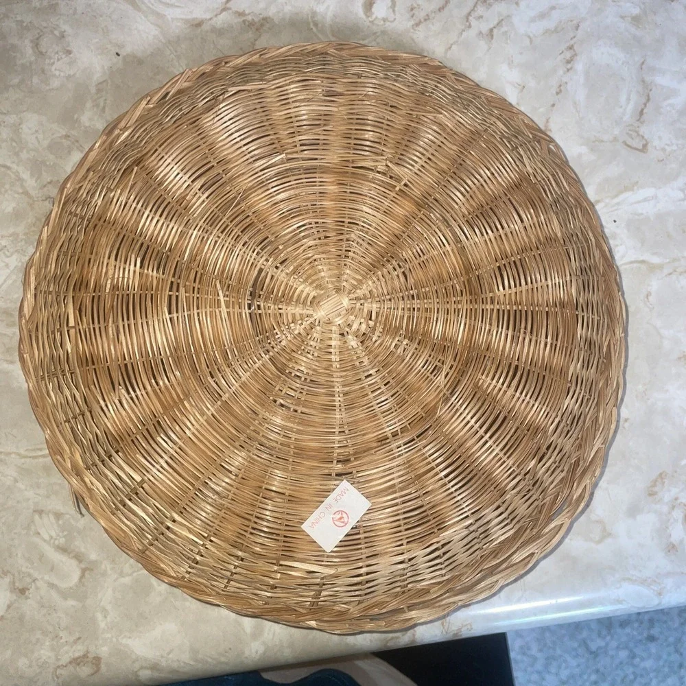 Set‎ Of Four Vintage Rattan Reed Wicker Plate Holders